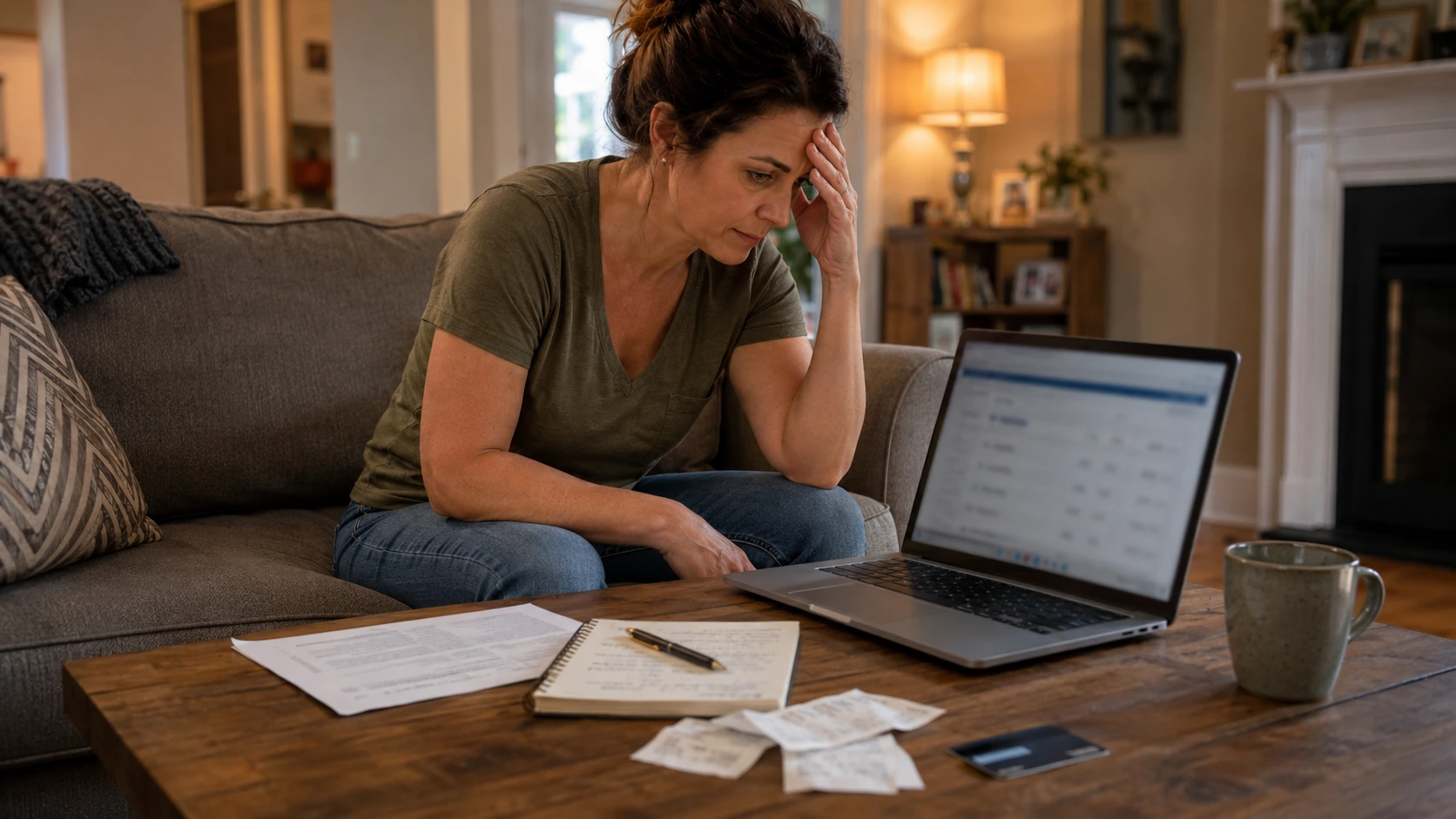 Faye comparing a credit-card payment confirmation with account activity after the balance rises